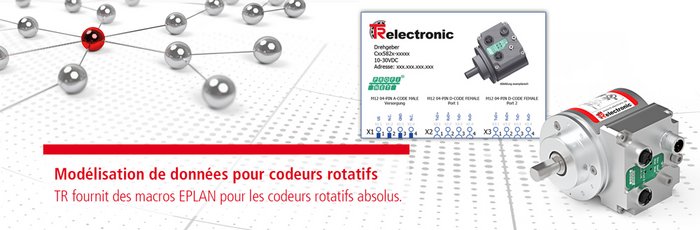 Modélisation de données pour codeurs rotatifs - TR fournit des macros EPLAN pour les codeurs rotatifs absolus.